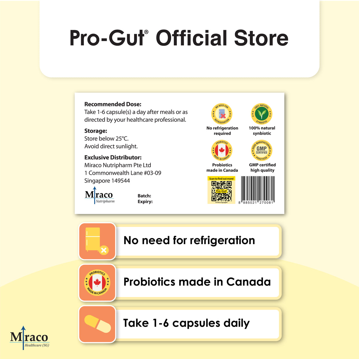 [Bundle of 2] Pro-Gut® 100 capsules - FREE 10 capsules – Miraco ...