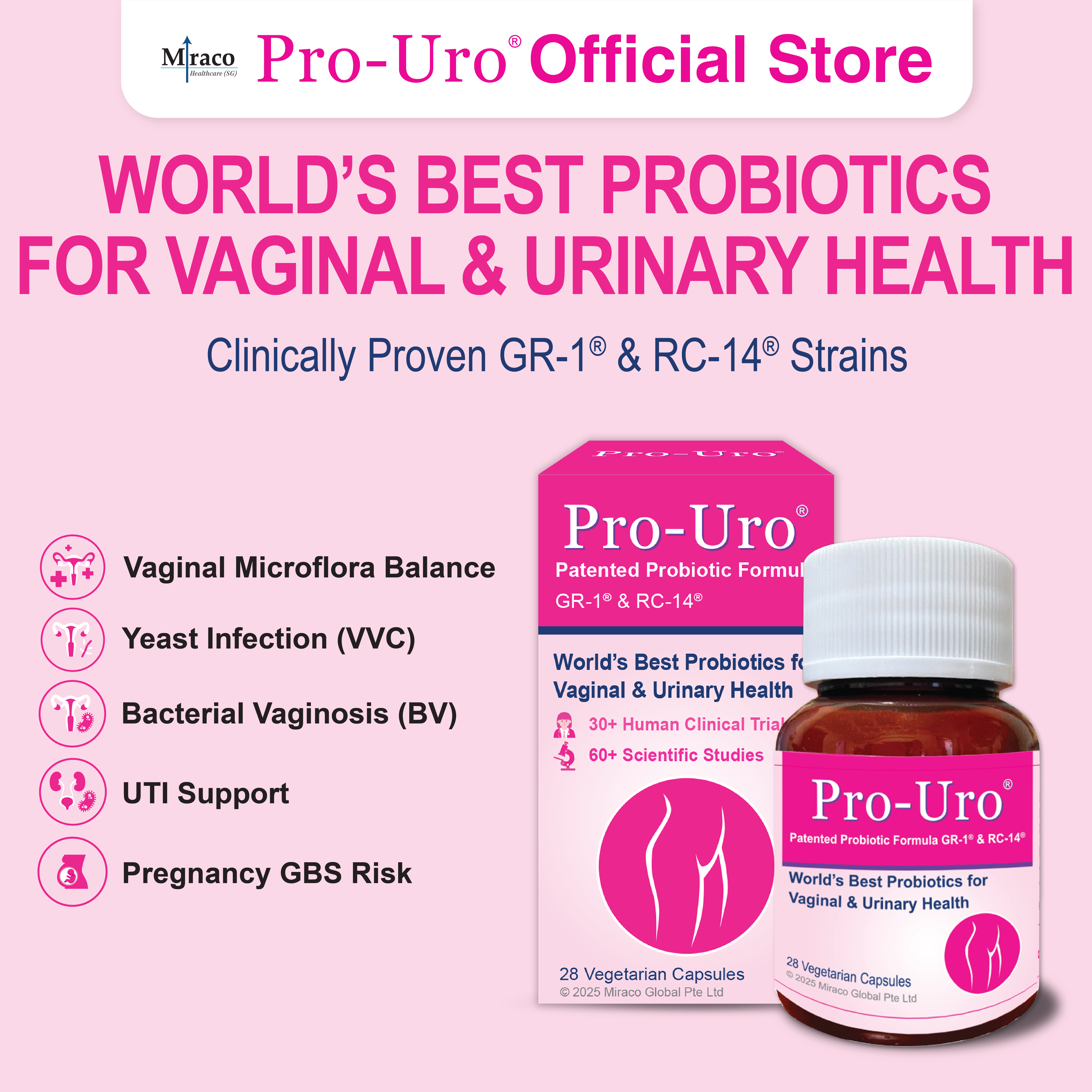 Pro-Uro® World’s Best Probiotics for Women’s Vaginal & Urinary Health ...