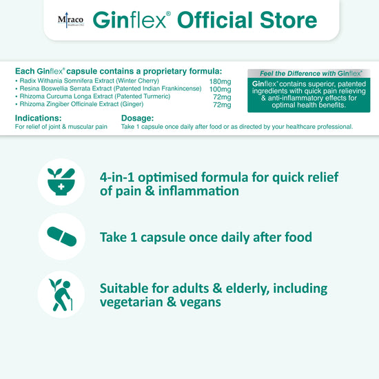Ginflex® Natural Joint Relief & Anti-Inflammatory – 30 Capsules