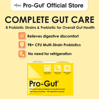 Pro-Gut® 8-Strain Daily Probiotics & Prebiotic – 100 Capsules
